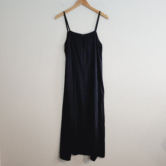 Everlane The Satin Square Neck Slip Dress 6 Black NWT Naia Acetate Midi 90s New - Picture 6 of 12